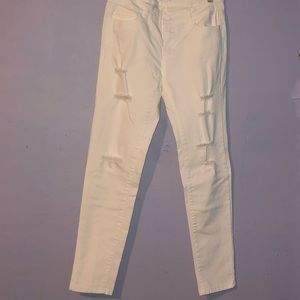 Ripped white skinny jeans
